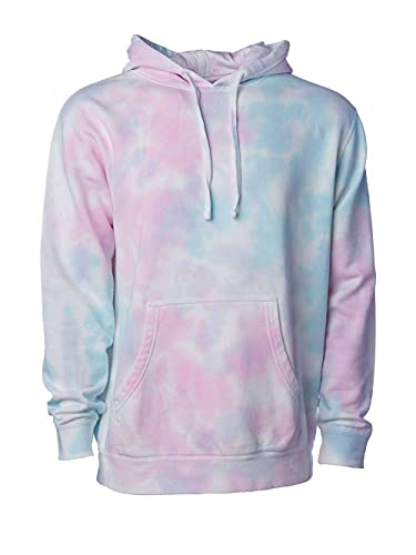 Independent Trading Co. - Midweight Tie-Dyed Hooded Sweatshirt - PRM4500TD - XL - Tie Dye Cotton Candy