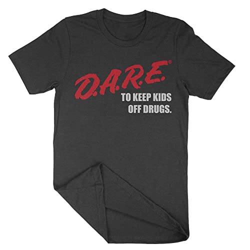 The Original Dare Shirt - D.A.R.E. (Dare) Vintage 90's Logo Tri-Blend Shirt (as1, Alpha, l, Regular, Regular, Triblend Charcoal, L)