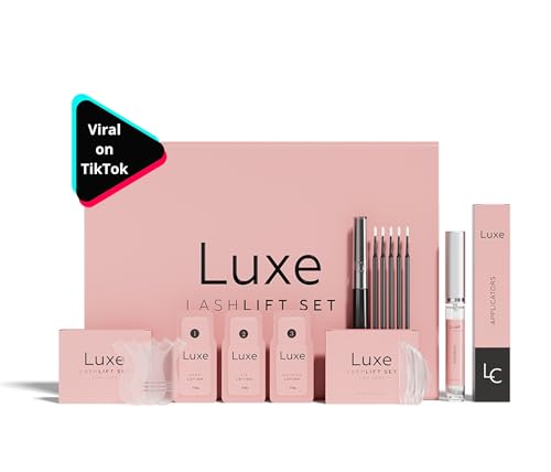 Eyelash Lift Kit by Luxe Cosmetics - Perfectly Curled Lashes for 8 Weeks- Easy DIY, 3 Full Applications - Complete Perm Kit to Curl Your Lashes at Home - Quick-Adhere Technology