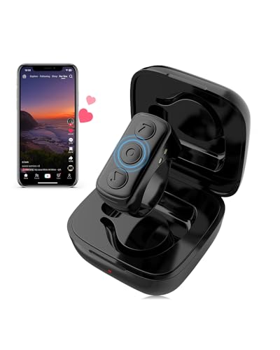 Remote Control for TikTok, Bluetooth Scrolling Ring for TIK Tok, Page Turner for Kindle App, Wireless Camera Remote Shutter for iPhone iPad Android - Black (Not for Kindle Devices)