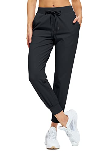 Libin Women's Joggers Pants Athletic Sweatpants with Pockets Running Tapered Casual Pants for Workout,Lounge, Black XL