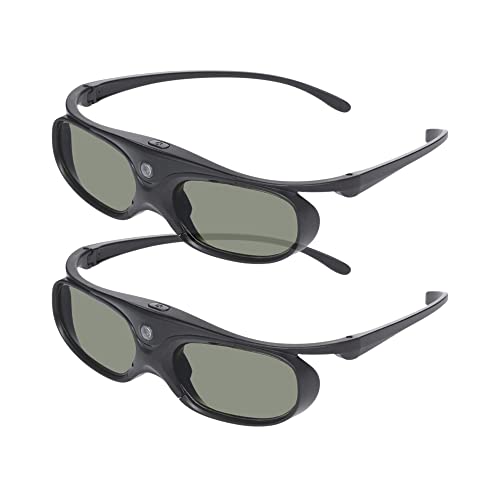 2X Sintron ST08-DLP 3D Active DLP-Link Glasses Eyewear Rechargeable - 144Hz for 3D-Ready DLP Projectors Including Optoma, BenQ, Acer, Dell, Viewsonic, Vivitek, Sharp, LG, NEC, Mitsubishi (Black)