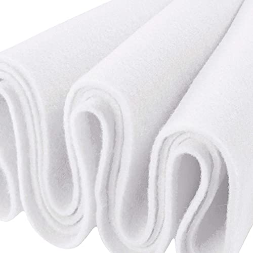 FabricLA Acrylic Felt Fabric - 72' Inch Wide & 1.6mm Thick Non-Stiff Felt Fabric by The Yard - Use Soft Felt Roll for Crafts, Sewing, Cushion, and Padding, DIY Arts & Craft (Half Yard, White)