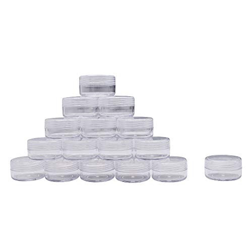 Healthcom New, Empty, Clear, 10 Gram Plastic Pot Jars, Cosmetic Containers for Eyshadow Makeup Nail Powder(100 Pcs) by Healthcom