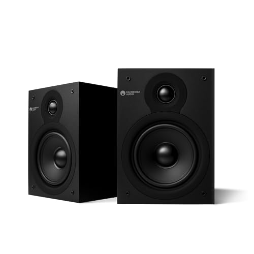 Cambridge Audio SX-50 Bookshelf Speaker | 100 Watt Home Theater Compact Speaker Pair (Matte Black)