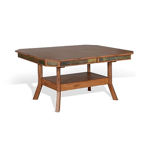 Sunny Designs Sedona 44' Traditional Wood Extension Table in Rustic Oak