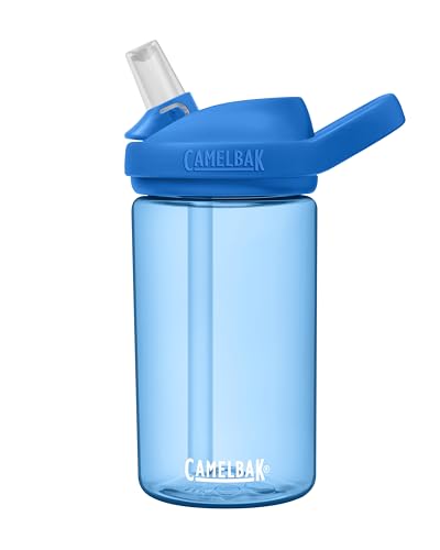 CamelBak eddy+ 14oz Kids Water Bottle with Tritan Renew – Straw Top, Leak-Proof When Closed, True Blue