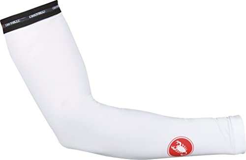 Castelli Unisex UPF 50+ Light Arm Sleeves | Men’s & Women’s UPF 50 Breathable Sleeve for Cycling, Road Biking & Gravel Riding - White - Large