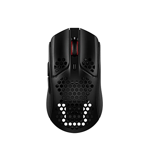 HyperX Pulsefire Haste – Wireless Gaming Mouse – Ultra Lightweight, 61g, 100 Hour Battery Life, 2.4Ghz Wireless, Honeycomb Shell, Hex Design, Up to 16000 DPI, 6 Programmable Buttons – Black, 4P5D7AA