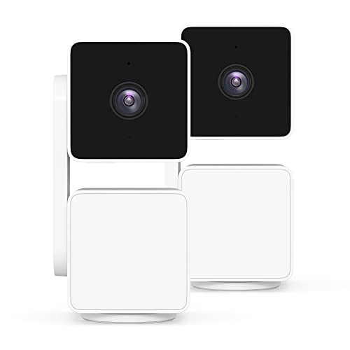 WYZE Cam Pan v3 Indoor/Outdoor IP65-Rated 1080p Pan/Tilt/Zoom Wi-Fi Smart Home Security Camera with Color Night Vision, 2-Way Audio, Compatible with Alexa & Google Assistant, White, 2-Pack