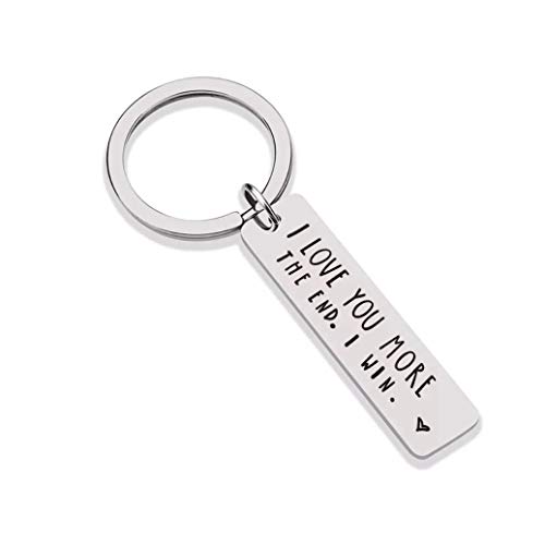 CINDYHE Couple I Love You Keychain for Boyfriend Girlfriend Husband Wife Gifts for Him Her (Silver)