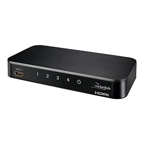 Rocketfish 4-Port 4K HDMI Switch Box - Easily Switch Between HDMI Sources - TV Accessories - Black