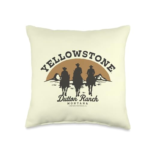 Y Yellowstone Yellowstone Dutton Ranch Cowboy Sunset Logo Throw Pillow, 16x16, Multicolor