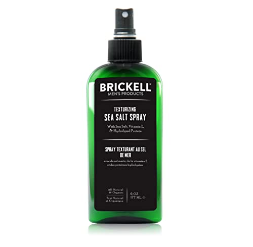 Brickell Men's Texturizing Sea Salt Spray for Men, Natural & Organic, Alcohol-Free, Lifts and Texturizes Hair for a Beach or Surfer Hair Style, 6 Ounce