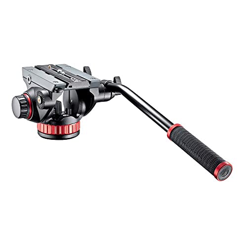 Manfrotto 502 Pro Video Head with 504PLONG Long Quick Release Mounting Plate and Flat Base