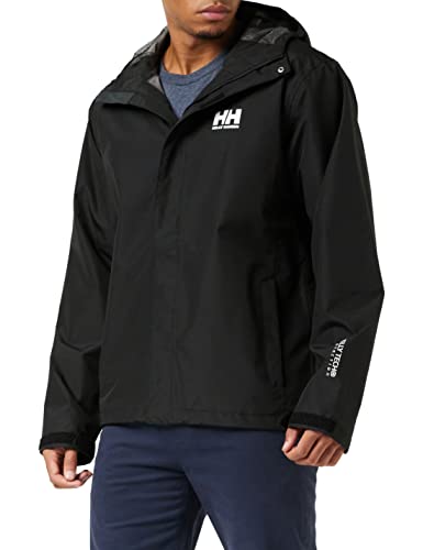Helly Hansen Men's Seven J Waterproof Windproof Breathable Rain Jacket, 992 Black, Medium