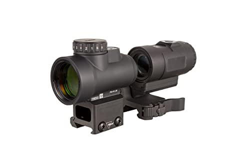 Trijicon MRO HD 68 MOA Reticle wtih 2.0 MOA Dot, Full Co-Witness Mount AC32068 and 3X Magnifier with Adjustable Height Quick Release, Flip to Side Mount