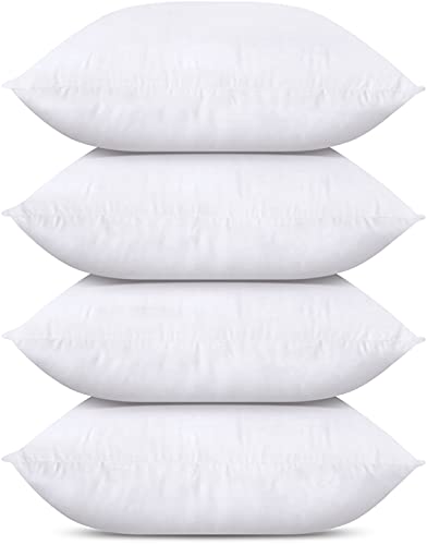 Utopia Bedding Throw Pillows (Set of 4, White), 20 x 20 Inches Pillows for Sofa, Bed and Couch Decorative Stuffer Pillows