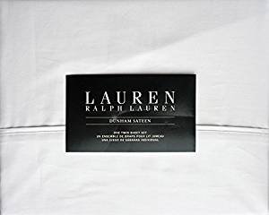 Lauren Ralph Lauren 4 Piece King Size Dunham Sateen Cotton Sheet Set - White