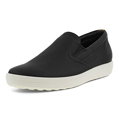 ECCO Women's Soft 7 Casual Slip On Sneaker, Black/Powder, 8-8.5