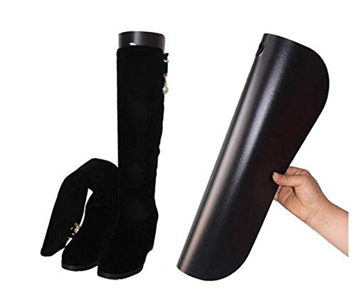 UPSTORE 2Pairs Black Plastic Thicken Long Automatic Stand Support Shaper Shoe Trees Tall Short Boot Shaper Inserts Pads Knee High Shoes Thigh Boot Holder Hanger for Women Lady Most Shoes(8inch/24cm)
