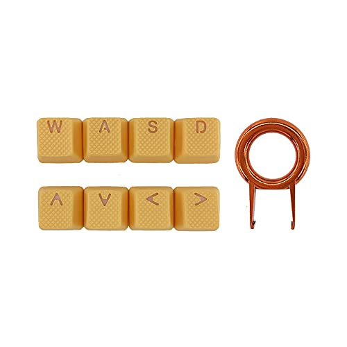 Tai-Hao Rubber Gaming Backlit Keycaps Set - 8 Keys Rubberized DoubleShot Key Caps for Cherry MX Mechanical Keyboards Compatible OEM Include Key Puller (Neon Orange-8 Keys)