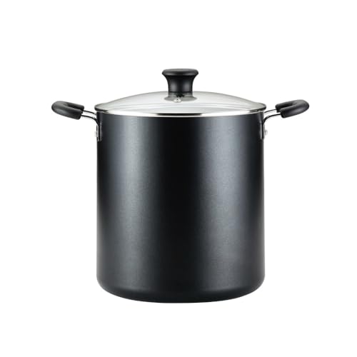 T-fal Specialty Nonstick Stockpot With Lid 12 Quart, Oven Broiler Safe 350F, Stay-Cool Handles, Kitchen, Cookware, Pots and Pans, Stock Pot, Soup Pot, Cooking Pot, Dishwasher Safe, Black