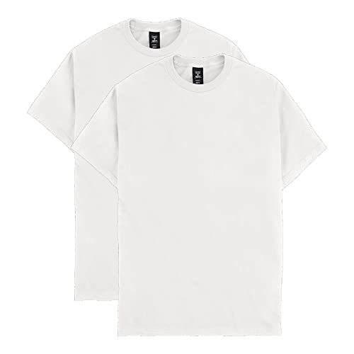 Hanes Mens Beefyt T-shirt, Heavyweight Cotton Crewneck Tee, 1 Or 2 Pack, Available In Tall Sizes Fashion-t-shirts, White - 2 Pack, Large US