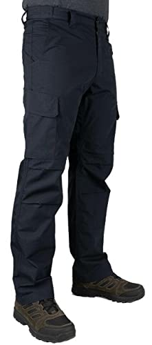 LA Police Gear Men's Urban Ops Tactical Pants, Lightweight Cargo Pants for Men, Water/Stain Resistant Durable Ripstop Pants - Navy - 38 x 30