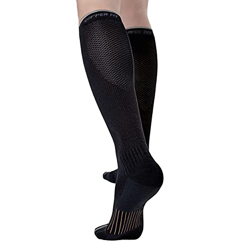 Copper Fit Womens Knee High Socks, Black, XX-Large-3X-Large US