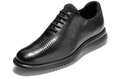 Cole Haan Men's 2.Zerogrand Laser Wingtip Oxford, Black Leather/Black, 11