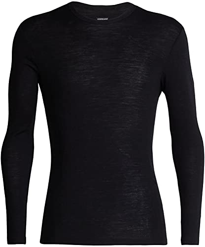 Icebreaker Merino Wool Long Sleeve Thermal Shirt for Men - Black - Medium