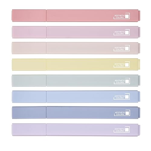 LivDeal 8 Colors Aesthetic Highlighters, 4mm Line Width, Assorted Colors With Soft Chisel Tip, No Bleed Bible Highlighters, Great for School, Nice to Eyes,Pastel Highlighters