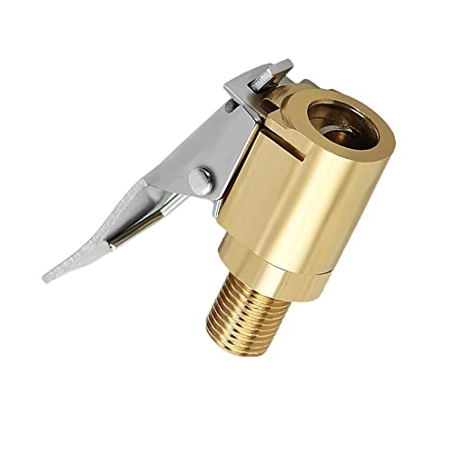 LDCRE Tire Air Chuck with Clip Adapter, Brass Locking Tire Inflator Nozzle Adapter Connect, No Leakage Tire Chucks for Vehicle Inflator Compressor Pump Connect Accessories Tool 8mm 1Pack