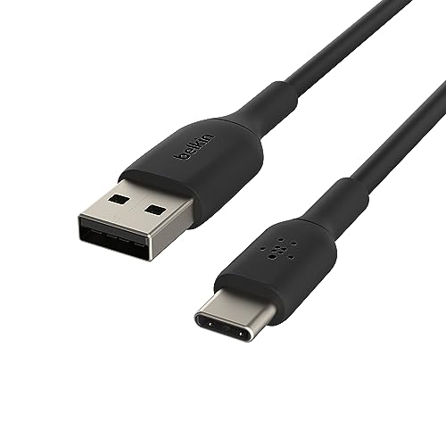 Belkin BoostCharge USB-C Cable (2M/6.6ft), USB-C to USB-A Cable, USB Type-C Cable for iPhone 15 Series, Samsung Galaxy S24, S24+, Note20, Pixel 7, Pixel 8, iPad Pro, Nintendo Switch, and More - Black