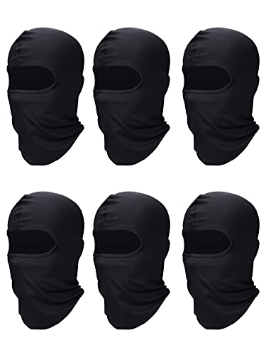 SATINIOR 6 Pcs Ski Mask Cover Full Face Mask Summer Face Covering Ice Silk UV Protection Balaclava Women Men Outdoor Sports(Black)