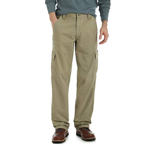 Wrangler Authentics Men's Relaxed Fit Cargo Pant (Logan), British Khaki Twill, 38W x 32L
