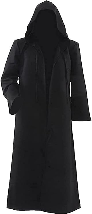 Tonainy Unisex Adult Hooded Robe Cloak Knight Costume Mask Vintage Cane Tunic Uniform Cape Halloween Cosplay Outfit