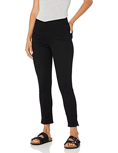 NYDJ Women's Skinny Ankle Pull-On Jeans | Slimming & Flattering Fit, Black, 10 Petite