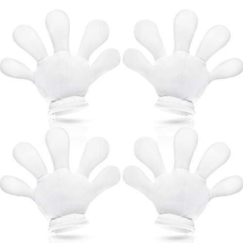 2 Pairs White Jumbo Cartoon Hands Large Costume Gloves, Halloween White Gloves for Halloween Party Birthday Role Playing Costumes