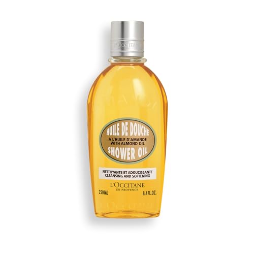 L'OCCITANE Cleansing & Softening Almond Shower Oil: Oil-to-Milky Lather, Softer Skin, Smooth Skin, Cleanse Without Drying, With Almond Oil, 8.4 Fl. Oz