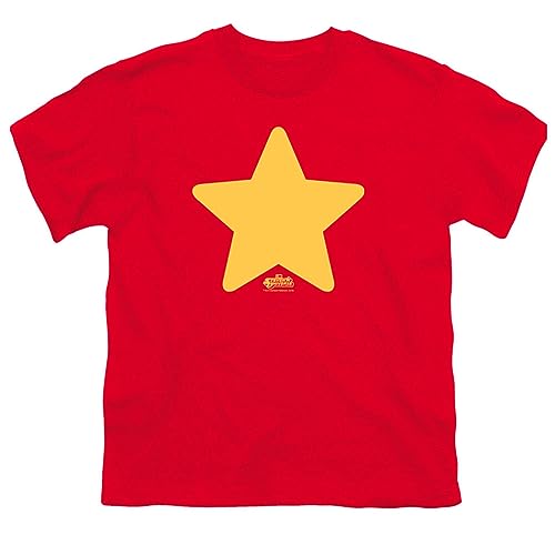 Steven Universe Star Cartoon Network Youth T Shirt & Stickers (Large) Red