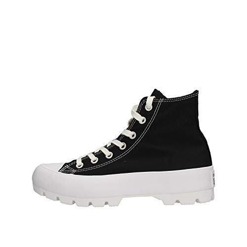 Converse Women's Chuck Taylor All Star Lugged Hi Sneakers, Black/White/Black, 6.5 Medium US