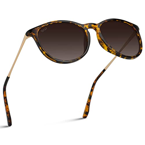 WMP Eyewear Round Sunglasses | Polarized UV Protection | Trendy Sunglasses for Women | Retro Designer Style
