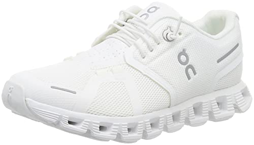 On Women's Cloud 5 Sneakers, All White, 9 Medium US