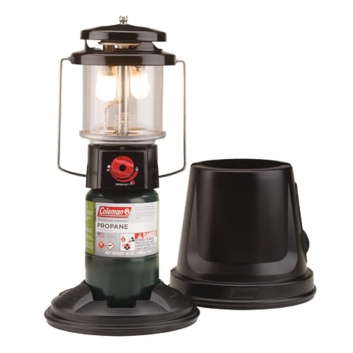 Coleman QuickPack Deluxe+ 1000 Lumens Propane Lantern with Carry Case, 2-Mantle Lantern with Automatic Ignition, Adjustable Brightness, & Pressure Control, Great for Camping, Power Outage, & More