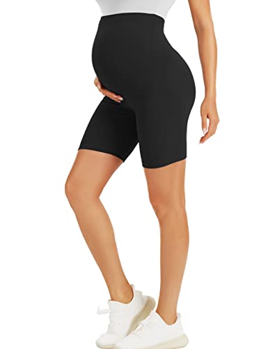BONVIGOR Maternity Shorts Over The Belly Biker Workout Yoga Active Athletic Pregnancy Short Pants Lounge Pajama