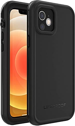 LifeProof IPhone 12 (ONLY, Not Compatible with IPhone 12 Pro) FRE Series Case - BLACK, Waterproof IP68, Built-in Screen Protector, Port Cover Protection, Snaps to MagSafe