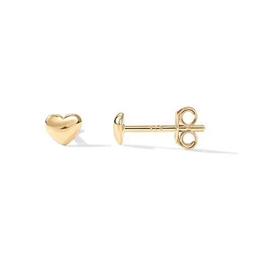 PAVOI 14K Gold Plated Valentines Heart Stud Earrings - Yellow