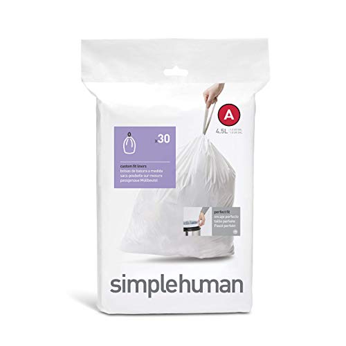 simplehuman Trash Can Liner A, 4.5 Liters/1.2 Gallons, 30-Count